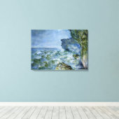 Monet - De zee bij Fecamp, Impressionisme kunstwer Canvas Afdruk (Insitu (Houten vloer))