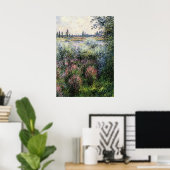 Monet - Door de Seine, een hoek van de Bank Poster (Thuiskantoor)
