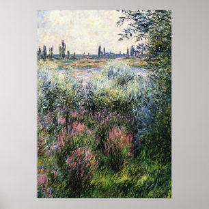 Monet - Door de Seine, een hoek van de Bank Poster