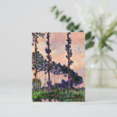 Monet - Drie bomen in grijze weer Briefkaart (Staand voorkant)