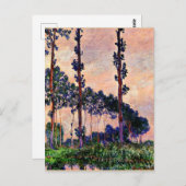 Monet - Drie bomen in grijze weer Briefkaart (Voorkant / Achterkant)