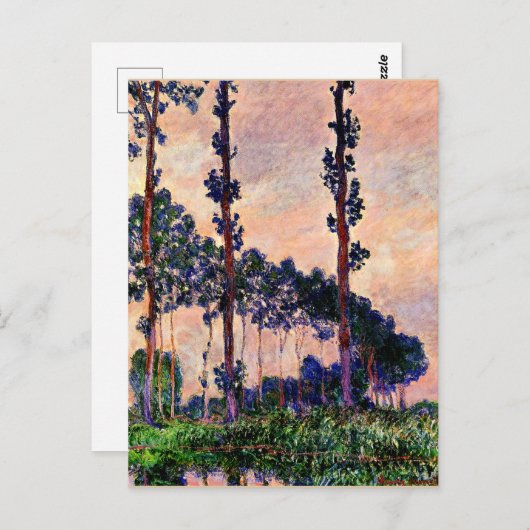 Monet - Drie bomen in grijze weer Briefkaart (Voorkant / Achterkant)