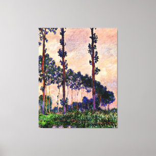 Monet - Drie bomen in grijze weer Canvas Afdruk