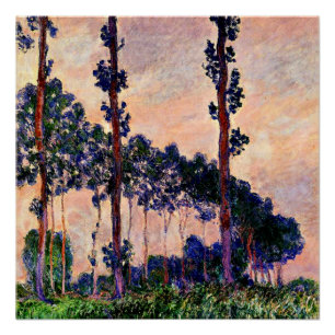 Monet - Drie bomen in grijze weer Perfect Poster