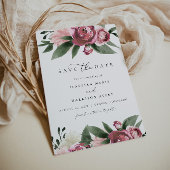 MONET - Dusty Pink Floral Garden Save the Date Kaart