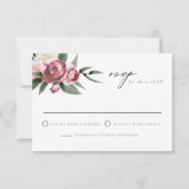 Monet - Dusty Pink Floral Garden Wedding RSVP Kaart (Voorkant)