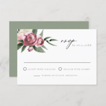Monet - Dusty Pink Floral Garden Wedding RSVP