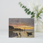 Monet - Een Boat Ashore, mooie kunst, Briefkaart (Staand voorkant)
