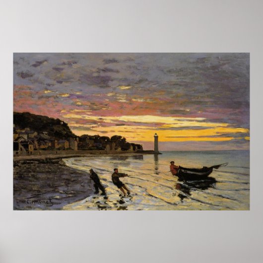 Monet - Een Boat Ashore, mooie kunst, Poster (Voorkant)
