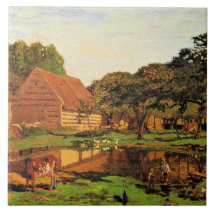 Monet - Een boerderij in Normandië, Tegeltje