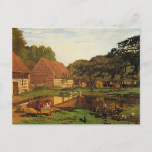 Monet - Een Farmyard in Normandië, mooie kunst, Briefkaart