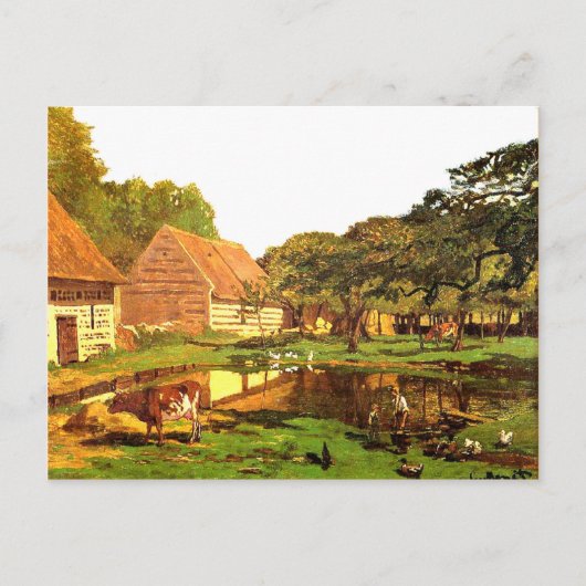 Monet - Een Farmyard in Normandy Briefkaart (Voorkant)