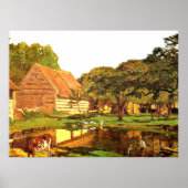 Monet - Een Farmyard in Normandy Poster (Voorkant)