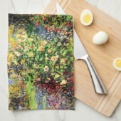 Monet - Een hoek van de tuin in Montgeron Theedoek (Quarter Fold)