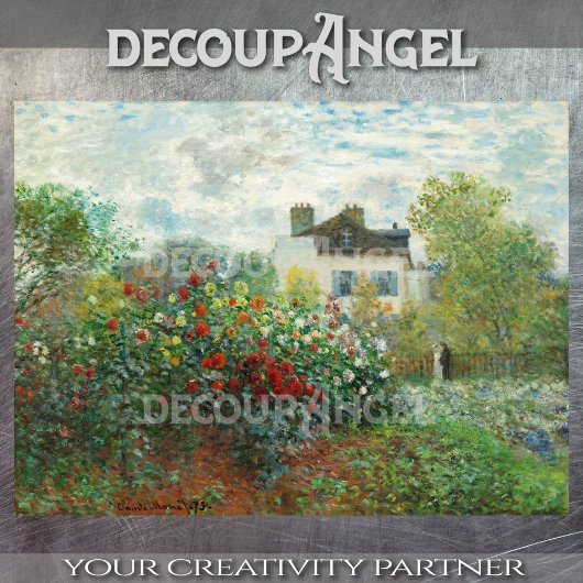 Monet - Een hoek van de tuin met Dahlias Decoupa Tissuepapier