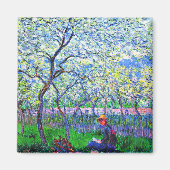 Monet - Een Orchard in de lente Magneet (Voorkant)