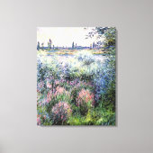 Monet - een pot op de Banken van de Seine Canvas Afdruk (Voorkant)