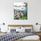 Monet - een pot op de Banken van de Seine Canvas Afdruk (Insitu (Slaapkamer))
