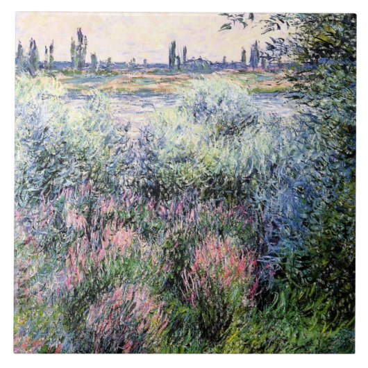 Monet - een pot op de Banken van de Seine Tegeltje (Voorkant)
