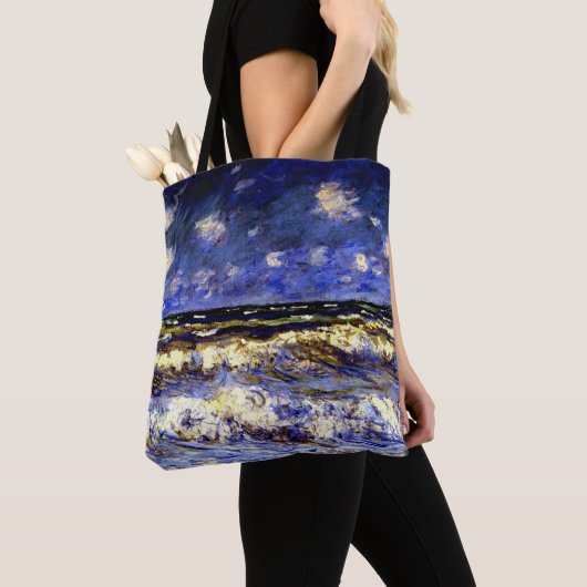 Monet - Een Stormy-Zee Tote Bag (Dichtbij)