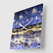 Monet - Een Stormy-Zee Vierkante Klok (Hoek)