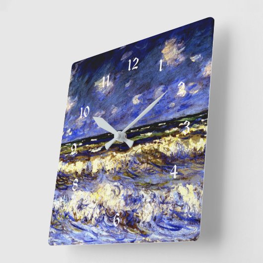 Monet - Een Stormy-Zee Vierkante Klok (Hoek)