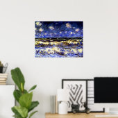 Monet - een Zee met een storm, Poster (Thuiskantoor)