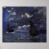 Monet - een zeeschip dat op motorlicht wordt gepla poster (Voorkant)