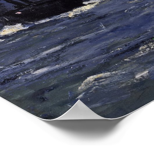 Monet - een zeeschip dat op motorlicht wordt gepla poster (Hoek)