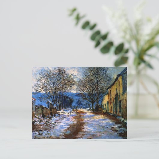 Monet - Effect van sneeuw bij Limetz Briefkaart (Staand voorkant)