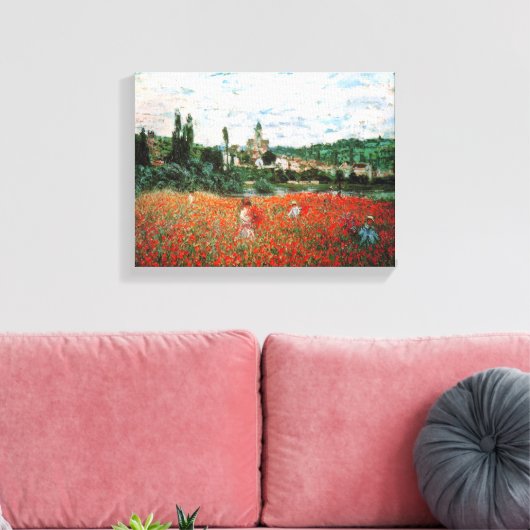 Monet Field of Red Poppies Canvas Afdruk (Insitu (Woonkamer))