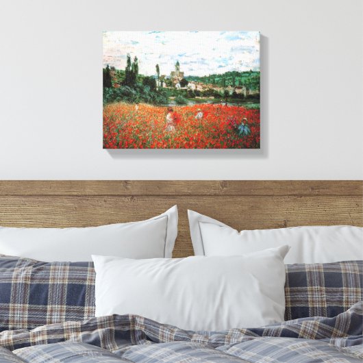 Monet Field of Red Poppies Canvas Afdruk (Insitu (Slaapkamer))
