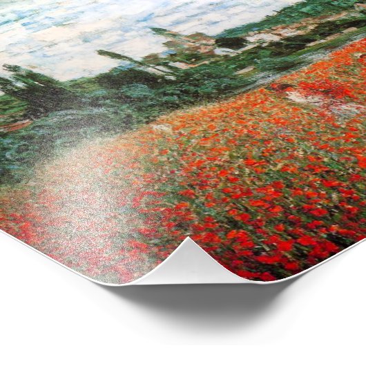 Monet Field of Red Poppies Foto Afdruk (Hoek)