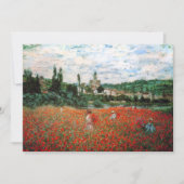 Monet Field of Red Poppies Invitations Kaart (Voorkant)