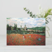 Monet Field of Red Poppies Invitations Kaart (Staand voorkant)