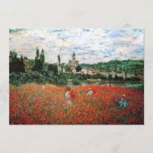 Monet Field of Red Poppies Invitations Kaart