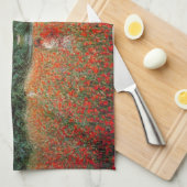 Monet Field of Red Poppies Kitchen Towel Theedoek (Quarter Fold)