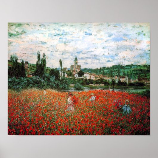 Monet Field of Red Poppies Poster (Voorkant)