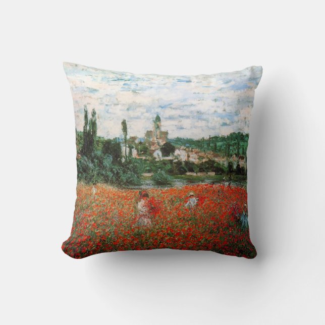 Monet Field of Red Poppies Sierkussen (Voorkant)