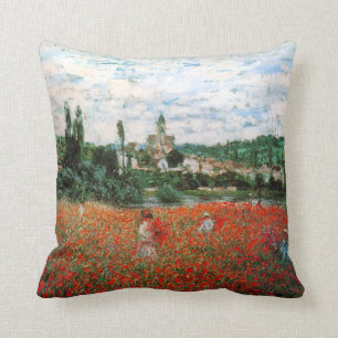 Monet Field of Red Poppies Sierkussen