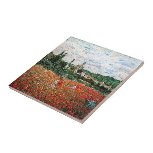 Monet Field of Red Poppies Tile Tegeltje (Zijkant)