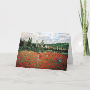 Monet Field of Red Poppies Wenskaart Kaart