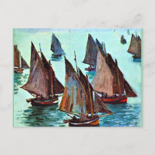 Monet - Fishing Boats, Calm Sea, famous artwork Feestdagenkaart