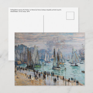 Monet - Fishing Boats Leaving the Harbor, Le Havre Briefkaart