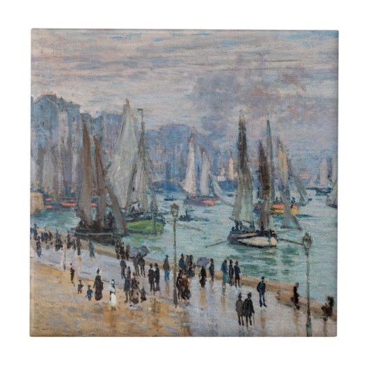 Monet - Fishing Boats Leaving the Harbor, Le Havre Tegeltje (Voorkant)