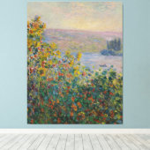Monet Flower Beds at Vétheuil Canvas Afdruk (Insitu (Houten vloer))