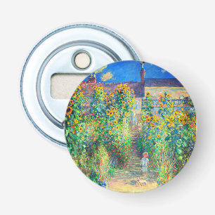 Monet Flower Garden Button Flesopener