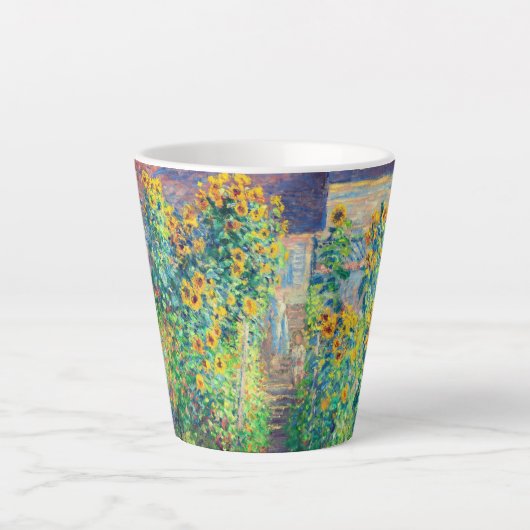 Monet Flower Garden Latte Mok (Voorkant)