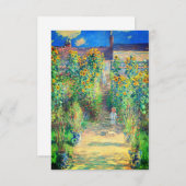 Monet Flower Garden RSVP Kaartje (Voorkant / Achterkant)