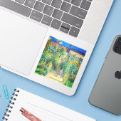 Monet Flower Garden Sticker (Laptop met iPhone)